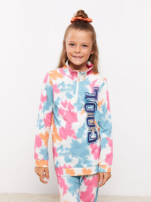 Dik Yaka Bask?l? Uzun Kollu K?z ?ocuk Pijama Tak?m? - Waikiki фото 2