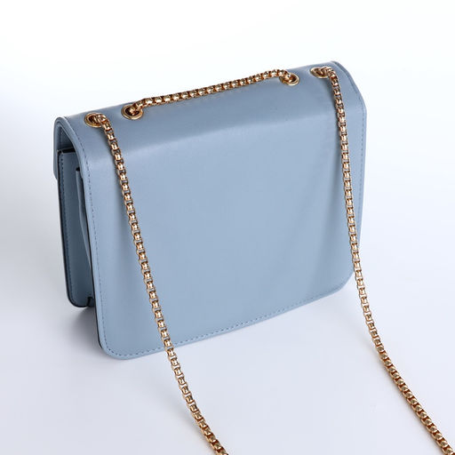 Сумка женская мессенджер на магните, 20×6×13 см, голубая