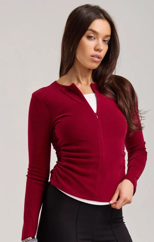 K12902 Лонгслив (хлопок) БУРГУНДИ