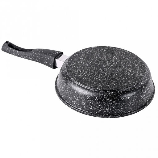 Сковорода с тефлоновым покрытием д20см "Гранит", h5,1см, s0,38см, съемная ручка из термостойкого пластика (Россия)