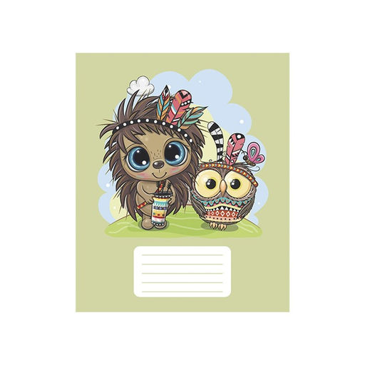 Цена за 10 шт. Тетрадь 12 листов в частую косую линию Животное племя, обложка мелованный картон, ВД-лак, блок офсет, МИКС - Calligrata фото 3