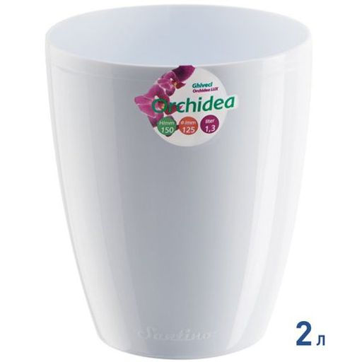 Горшок для цветов ОРХИДЕЯ 2л, БЕЛЫЙ (ОРХ 2 БЕЛ) /Крассула/ фото 2