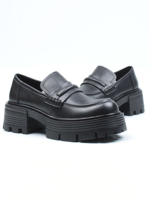 03-C1815-1 BLACK Лоферы женские (натуральная кожа) - Фабричный китай фото 13