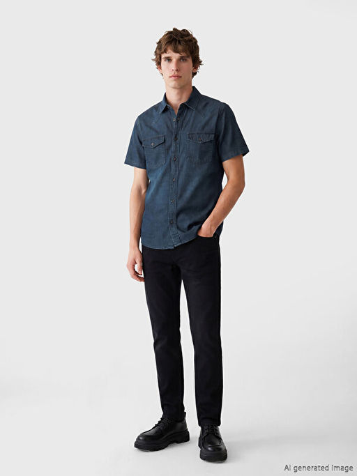 Джинсовая рубашка мужская Regular Fit