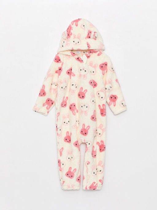 Kap??onlu Uzun Kollu K?z Bebek Pel?? Tulum