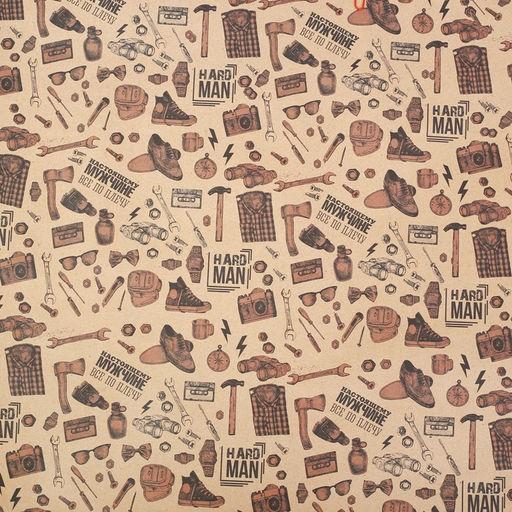 Цена за 10 шт. Бумага упаковочная крафтовая Настоящему мужчине, 50?70 см