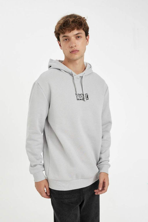 Толстовка обычного кроя с капюшоном только с логотипом Marvel - Defacto фото 3