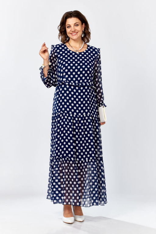 Платье LADY SECRET 25301 мультиколор (синий-горох)