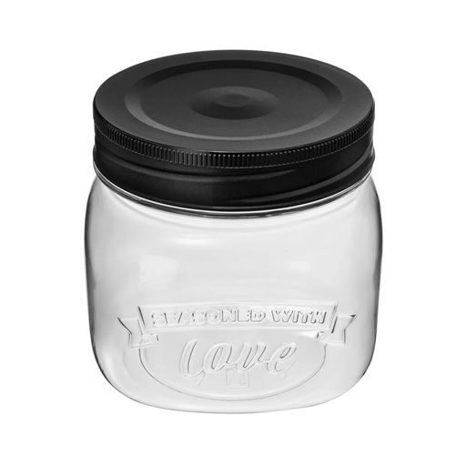 Банка квадратная с эмбоссингом LOVE KITCHEN, ORIGINAL 0,6л, арт. С03001, С03003/2