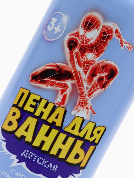 Детская пена для ванны, аромат сладкая паутинка, 300 мл, Супергерой