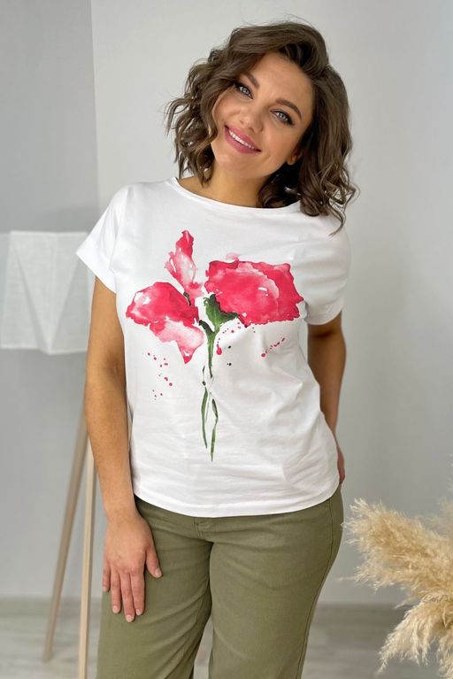 Футболка Rumoda 2061 белый/коралл фото 4