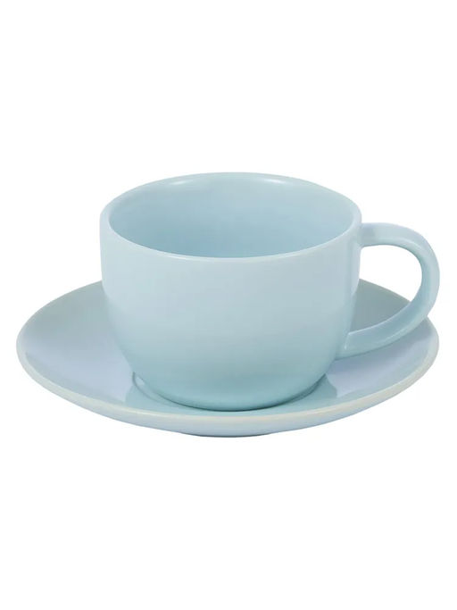 52223 GIPFEL Чайная пара ETHER: чашка 230 мл, блюдце 15 см. Материал: керамика. Цвет: светло-голубой.