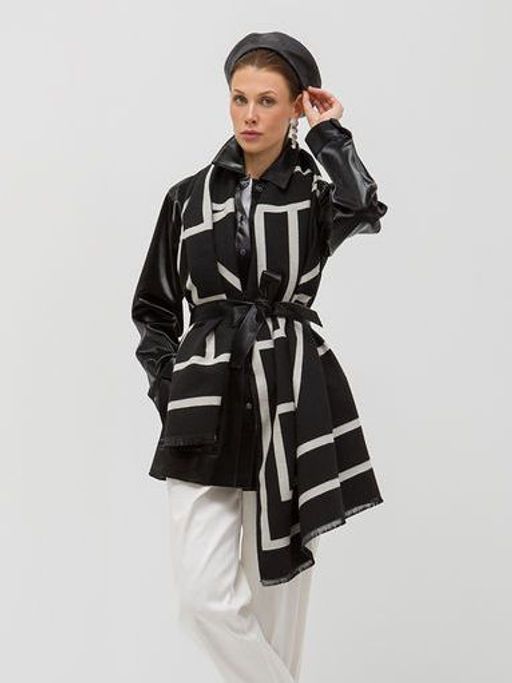 В составе шерсть и кашемир! теплый двусторонний палантин - Tantino фото 9