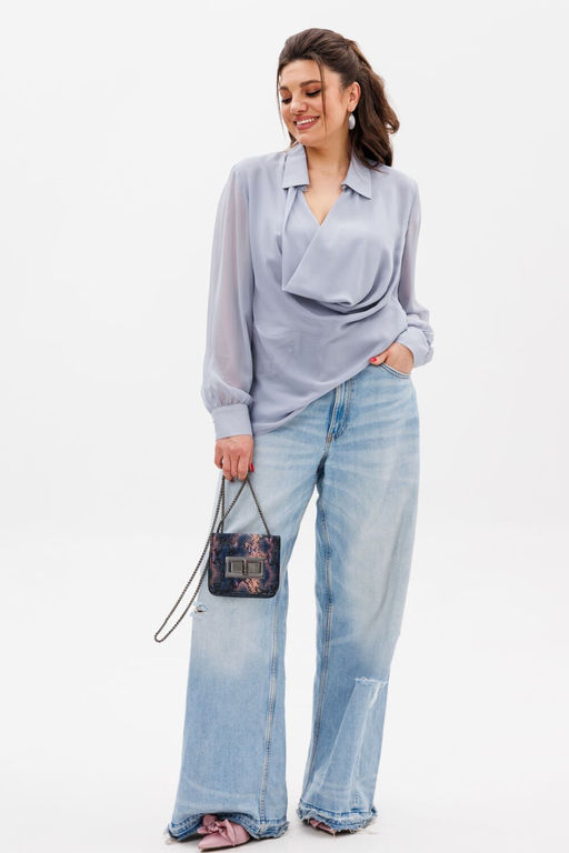 Блуза ANELLI 1380 утренний туман  фото 5