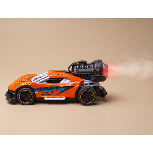 Гоночная машинка свет, звук с имитацией дыма, 1:32, Fast Racers, оранжевая