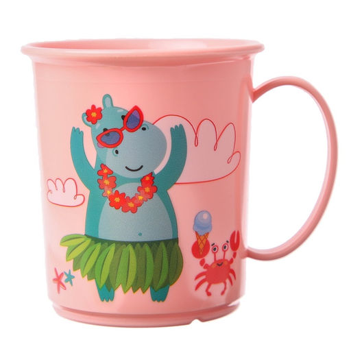 Кружка с декором 180 мл, детская, пластиковая, МИКС