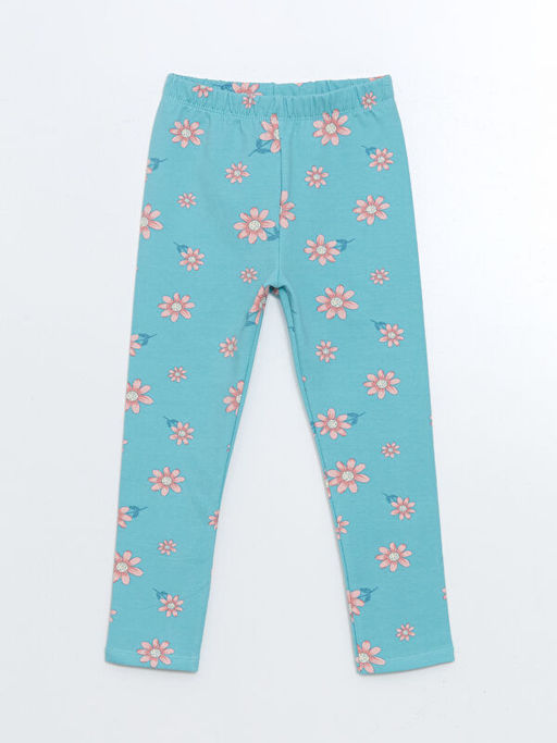 Beli Lastikli ?i?ekli K?z ?ocuk Tayt