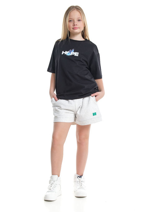 Футболка с принтом для девочки 22-9009 черный - Mini maxi фото 7