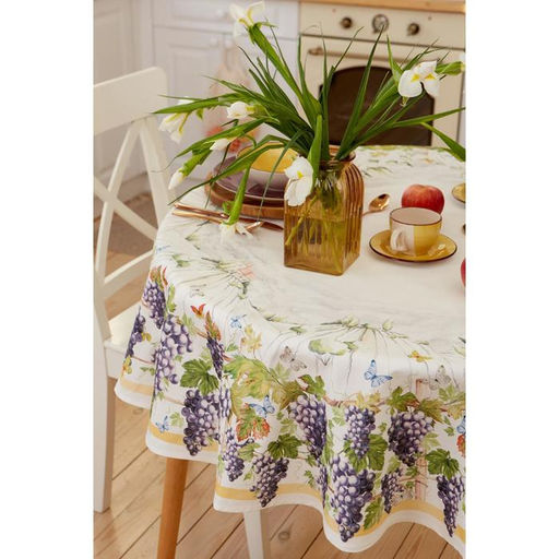 Скатерть «Этель» Provence, d=220 +/- 3 см, 100% хлопок, саржа 190 г/м²
