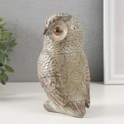 Фигурка полистоун «Серый филин», 7.5×9.5×14.5 см