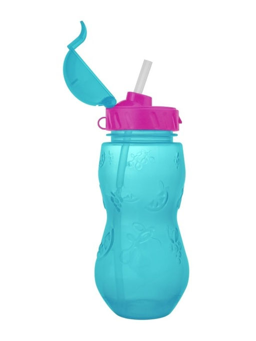 Бутылка "Fruit" с трубочкой, blue (400 ml)