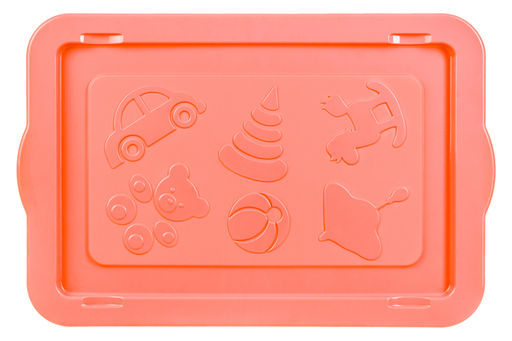 Ящик для игрушек 55 л 61*41*33 см KidsBox  Динозаврики светло-бирюзов с корал.крышк на кол.(449) - Elan gallery фото 5