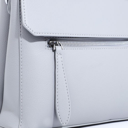Сумка-тоут на молнии, наружный карман, цвет светло-серый - Simaland фото 4