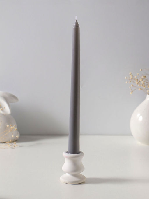 Свеча античная 25 см (набор 3 шт) 58 гр, 7 ч, цв. серый