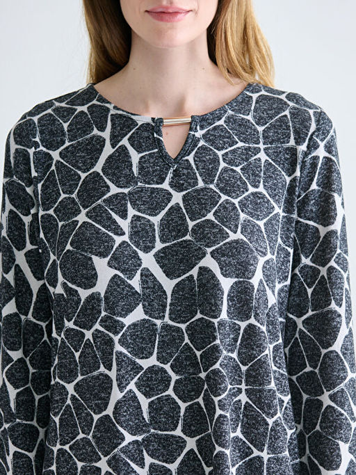 Bisiklet Yaka Desenli Bluz