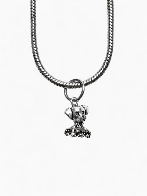 Цена за 5 шт. Шарм подвеска «Собака», цвет серебро