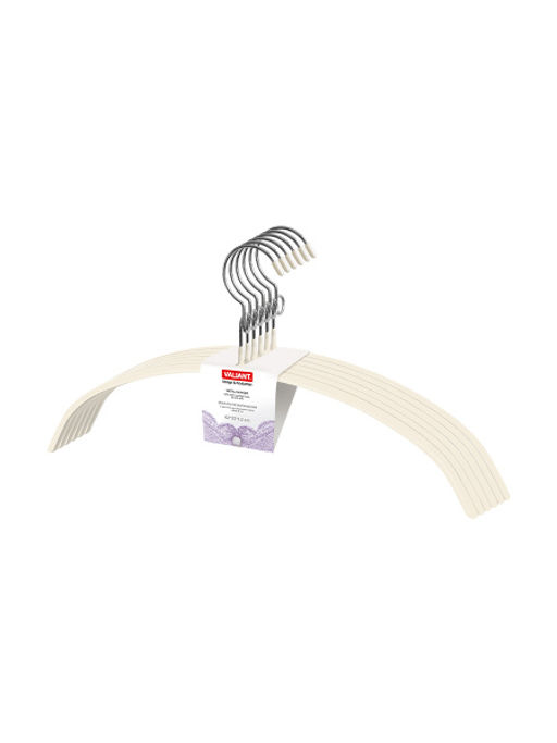 VAL BG-226B10S6 Вешалка мет., 42*23*1.2 см, набор 6 шт., б/перекл., c крючком д/экон. места, беж., шт