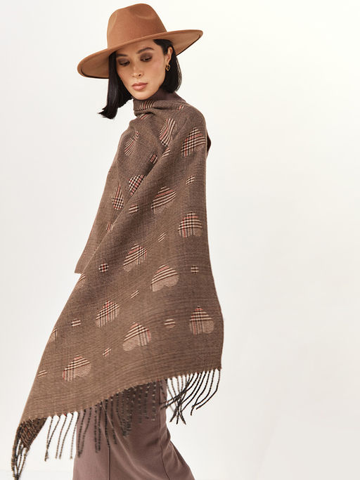 в составе ШЕРСТЬ  и КАШЕМИР Большой, мягкий, теплый  двусторонний палантин - Tantino фото 5