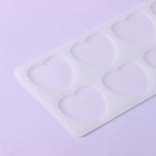 Форма для шоколада Сердечки, силикон, 8 ячеек, 23.5?11.5?0.3 см, прозрачная