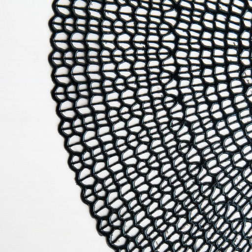 Салфетка сервировочная на стол «Роса», d=41 см, чёрная