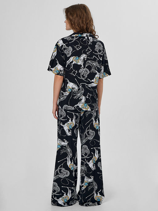 Комплект женский домашний черный с узором - Mark formelle фото 2