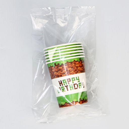 Стакан бумажный Happy birthday!, 250 мл, в наборе 6 шт. - Страна карнавалия фото 3