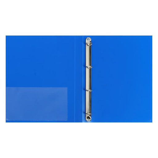 Папка на 4 кольцах А4, Calligrata, 25 мм, 700 мкм, внутренний и торцевой карман, синяя  фото 2