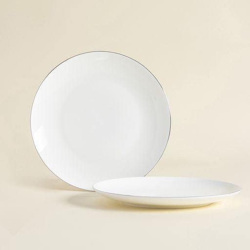 Тарелки SL Home «Каскарон», d=20 см, набор 2 шт., костяной фарфор, белые