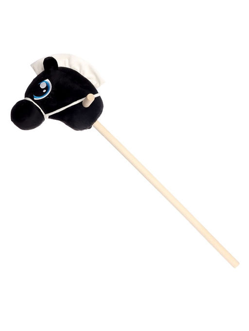 Мягкая игрушка Конь-скакун, на палке, МИКС, чёрная