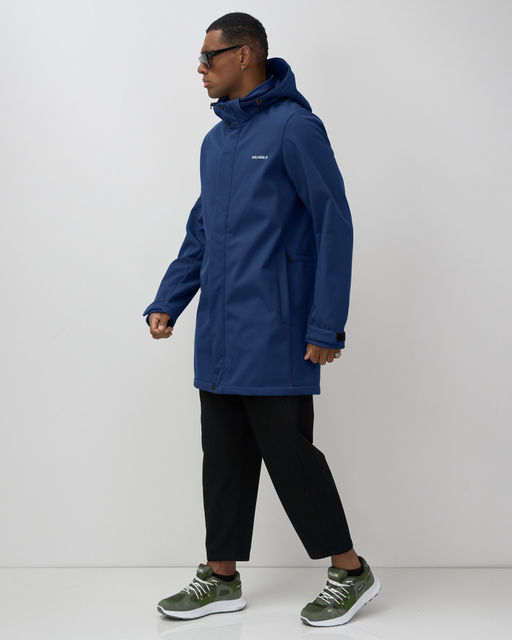 Парка спортивная мужская с капюшоном softshell синего цвета 9565S - Mtforce фото 3