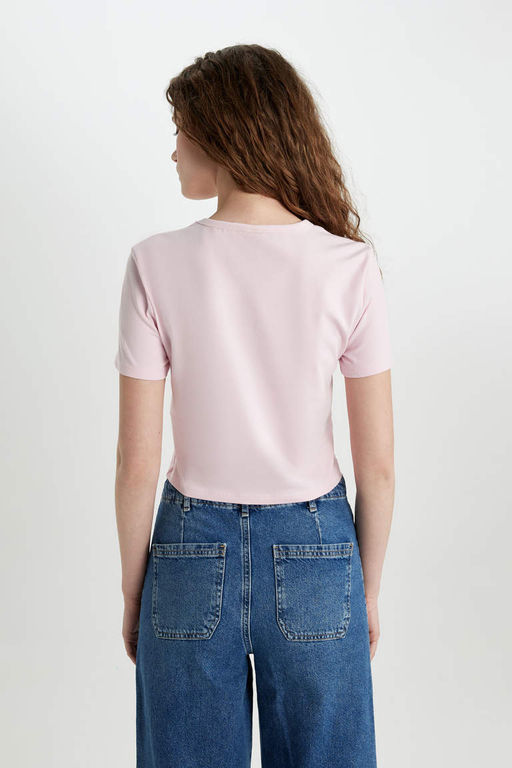 Облегающая футболка с круглым вырезом и короткими рукавами - Defacto фото 6