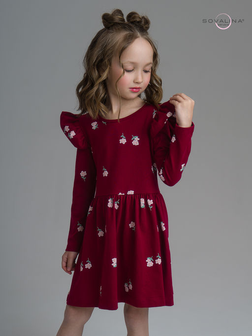 Платье Фея лютики бордо - Sovalina фото 9