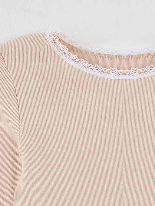 Лонгслив для девочек с декоративным кружевом - Mark formelle фото 6