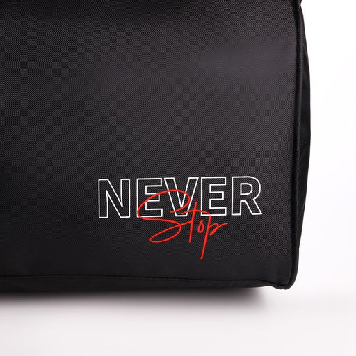 Сумка спортивная Never stop, 40х21х19 см, отдел на молнии, цвет чёрный - Nazamok фото 8