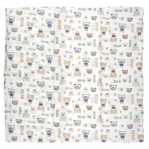 Наволочка 60х60см "Полосатые мишки" б/з, ясельная, с клапаном-запахом, бязь ГОСТ 142г/м2, хлопок 100%, упаковка ПП 22х30см, "Домашняя мода" (Россия)