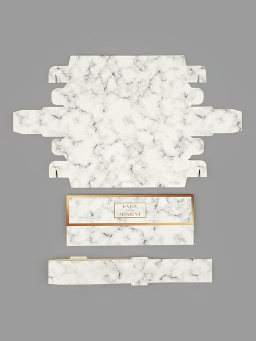 Цена за 5 шт. Коробка для конфет, кондитерская упаковка, 5 ячеек, «Мрамор», 5×21×3.3 см