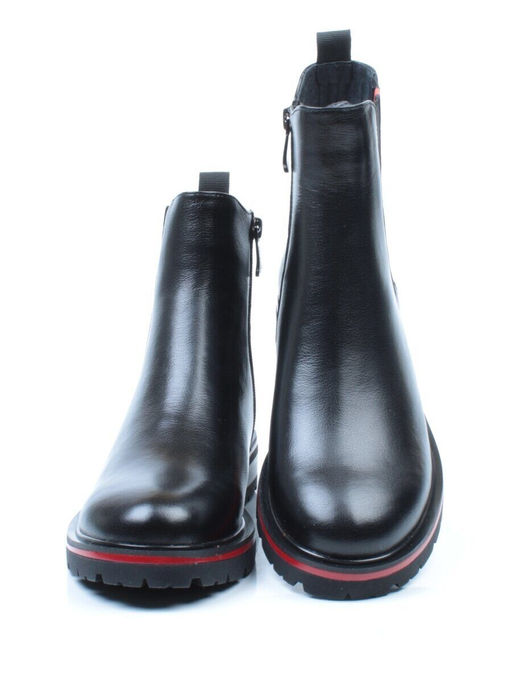 01-C1203-21R100M-1BLACK Ботинки демисезонные женские (натуральная кожа, байка)
