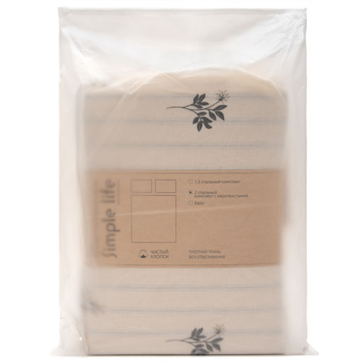 КПБ Чистый хлопок евро макси, наволочки 50х70, поплин, 100% хлопок, Гербариум Пододеяльник 200х220 с прорезью, простыня классическая 235х260 подшита с 4-х сторон, наволочки 50х70 с клапаном - 2 шт. - Традиция фото 17