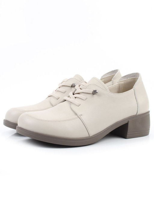 03-YDN15-23 LT. BEIGE Полуботинки женские (натуральная кожа)