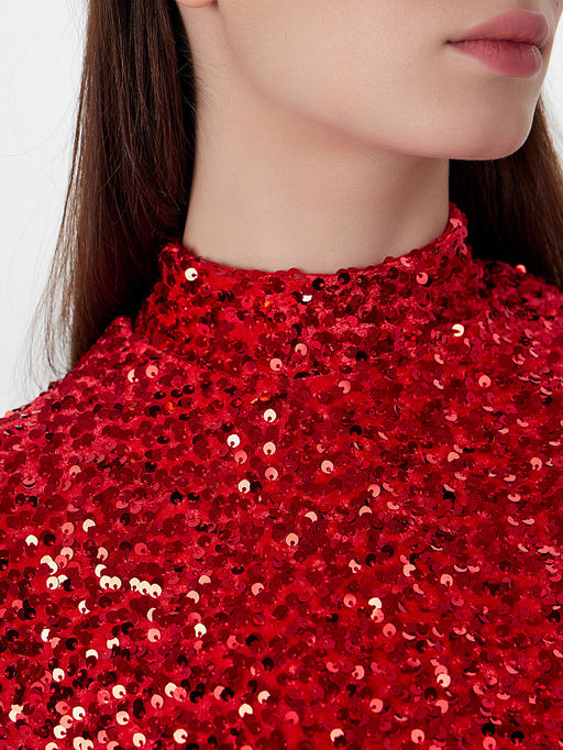 Платье Mark Formelle x Ольга Бузова новогоднее красное с пайетками  фото 6